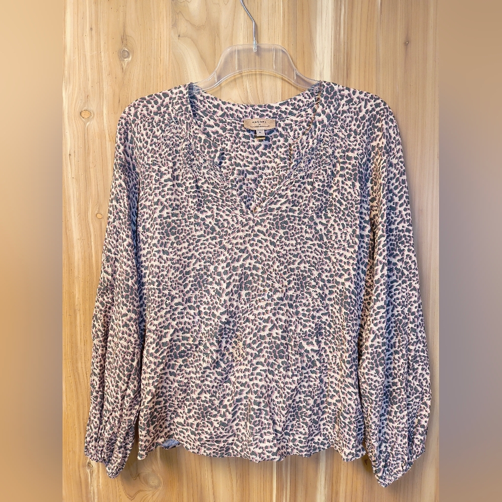 Kashel by Anthropologie Leopard Print V-Neck Blouse, Size 8